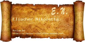 Elischer Nikoletta névjegykártya