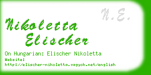 nikoletta elischer business card